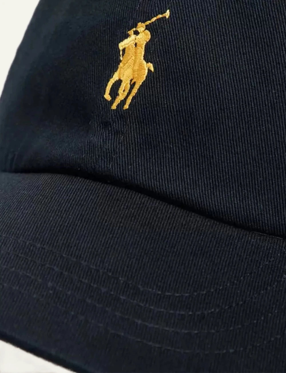 Polo Ralph Lauren navy cap me gold Big Pony logo view