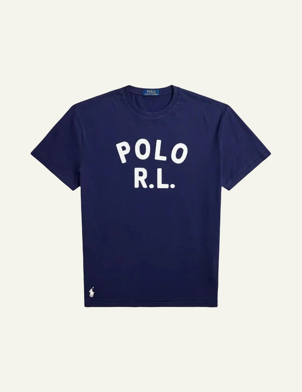 Polo Ralph Lauren navy t-shirt with POLO R.L. logo front view