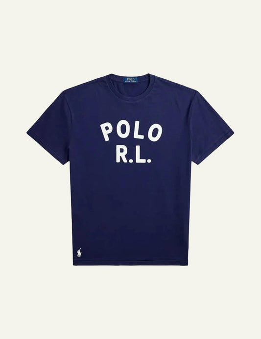 Polo Ralph Lauren navy t-shirt with POLO R.L. logo front view
