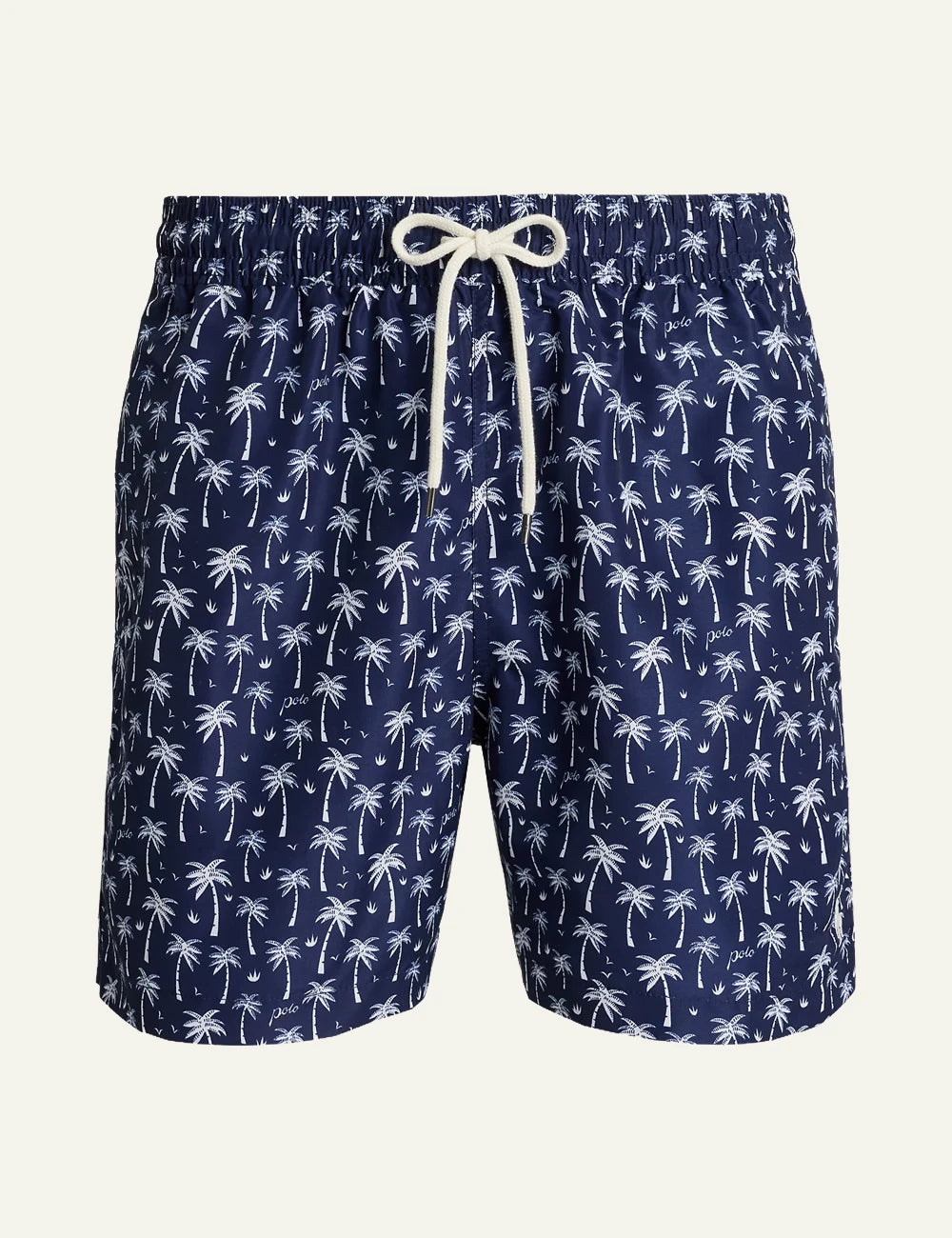 polo ralph lauren navy swim shorts palm print classic fit front view