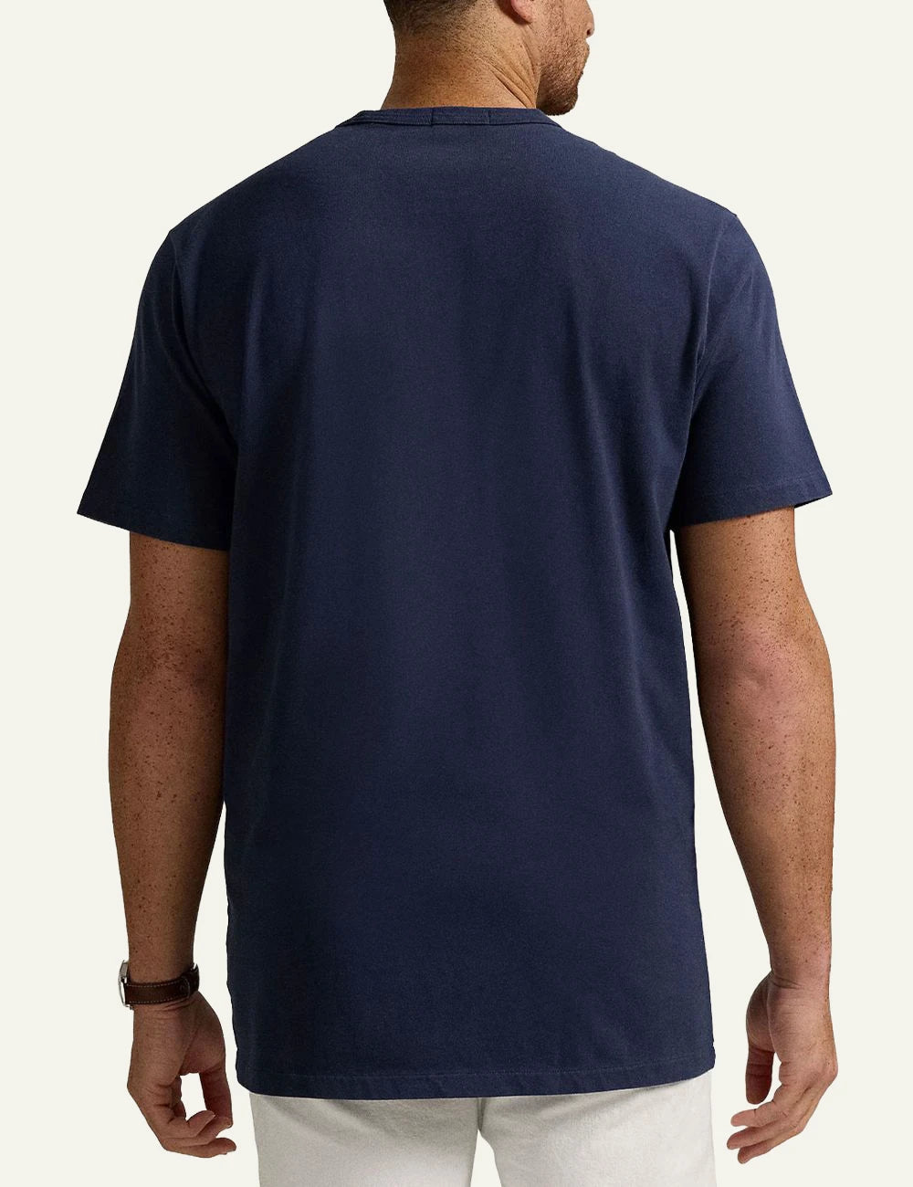 Polo Ralph Lauren navy t-shirt white pony logo crewneck back view