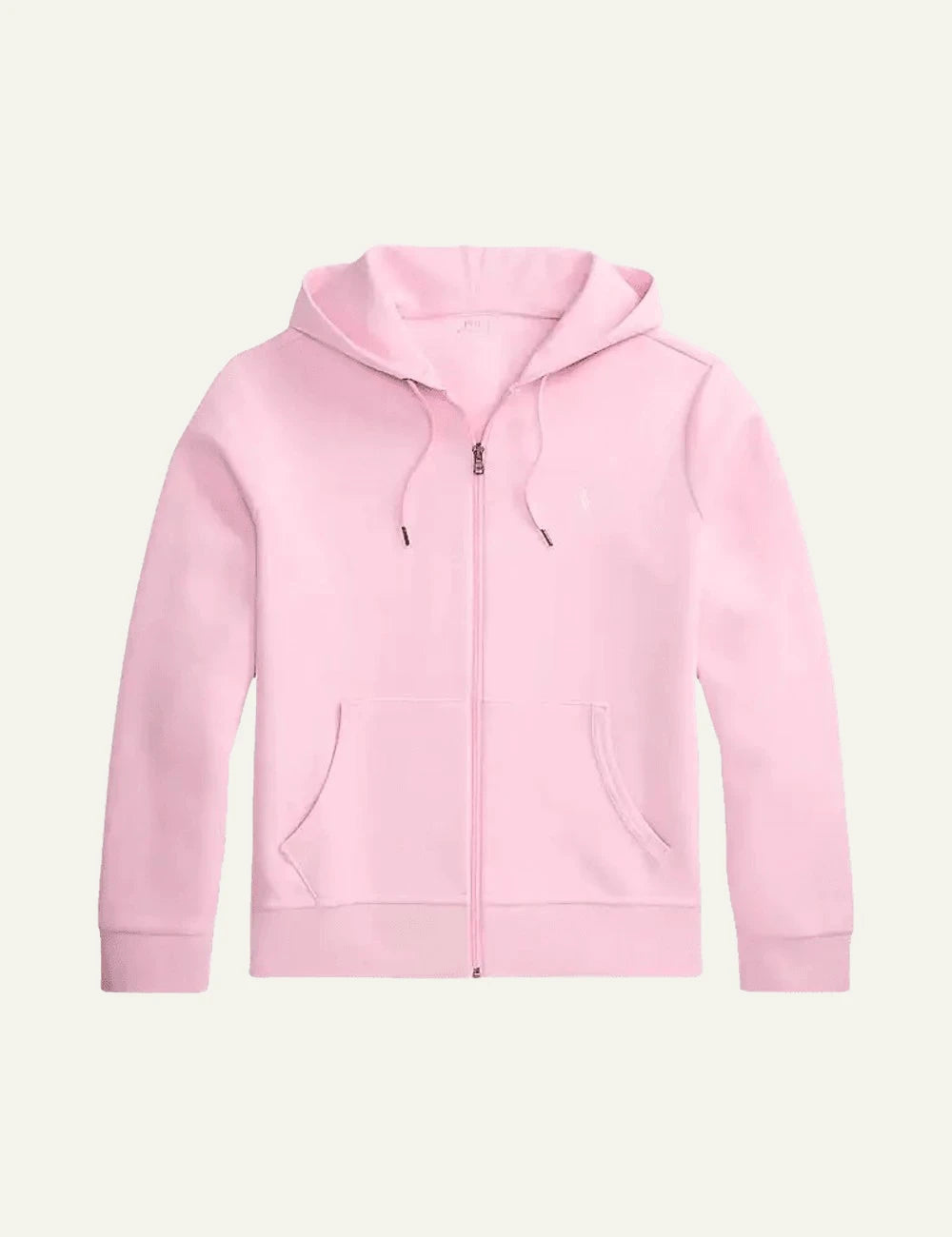 polo ralph lauren pink zip hoodie cotton blend pony logo front view