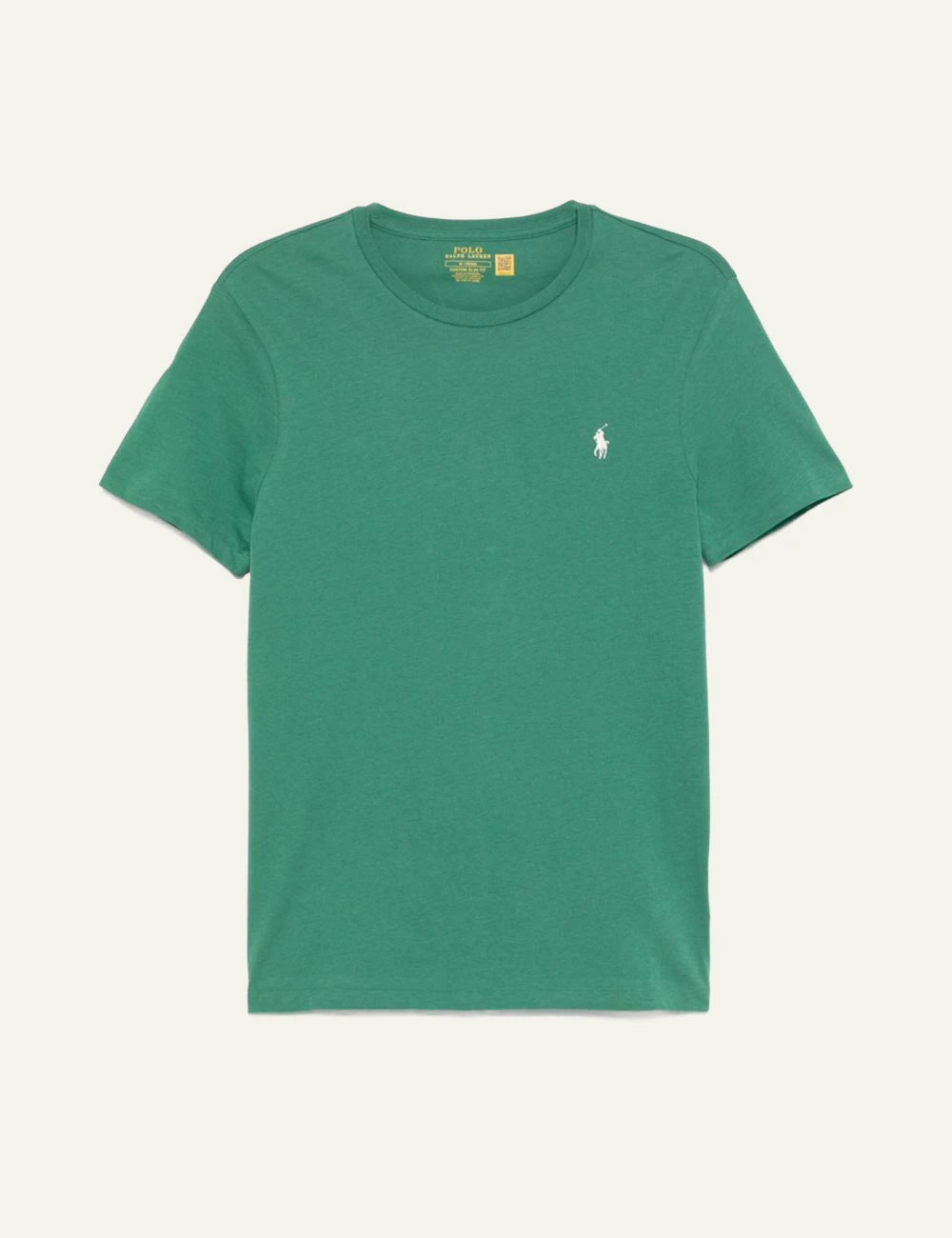 Polo Ralph Lauren t-shirt emerald green me white pony logo front flat view