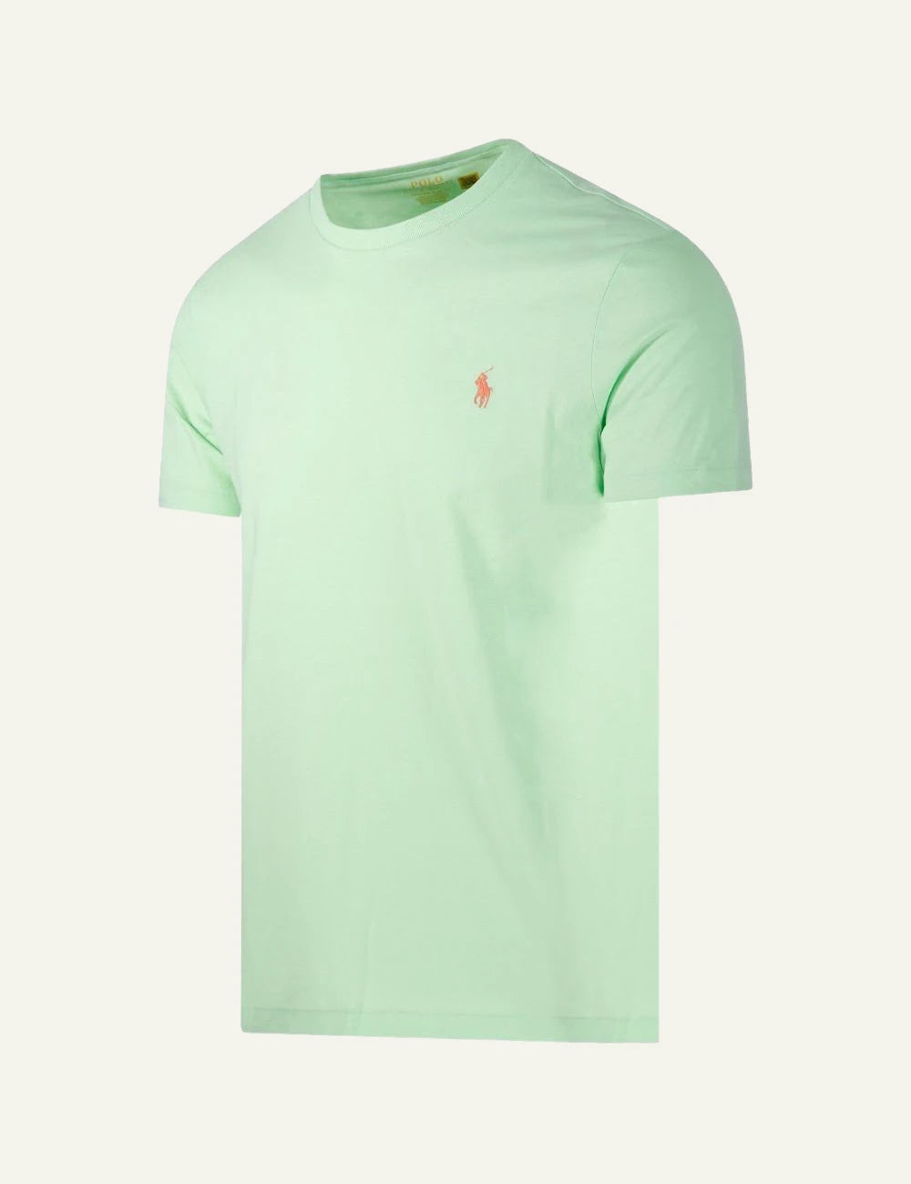 Polo Ralph Lauren t-shirt lime green logo chest side flat view
