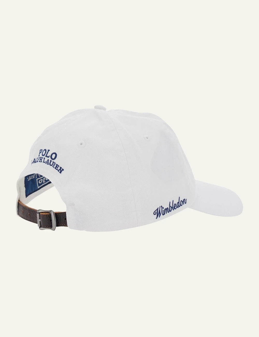 Polo Ralph Lauren white baseball cap bear logo embroidered side view