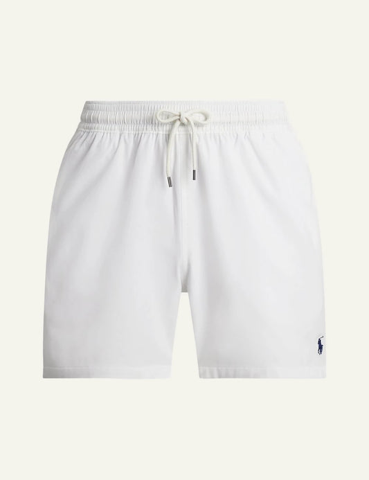 polo ralph lauren white swim shorts classic fit pony logo front view