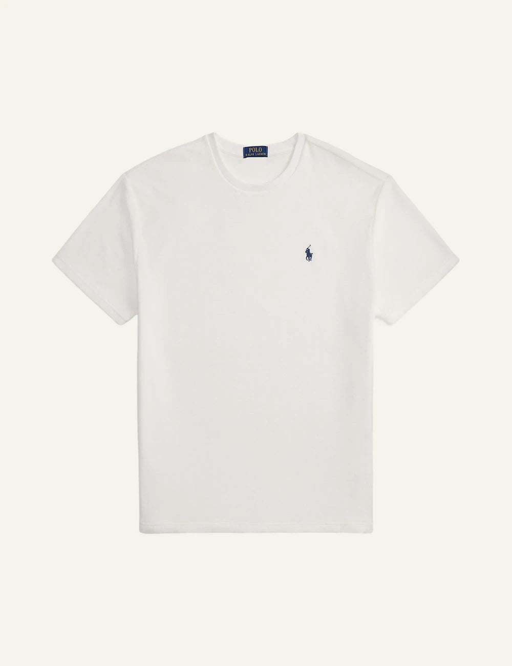 polo ralph lauren white terry t-shirt pony logo cotton blend classic fit front view