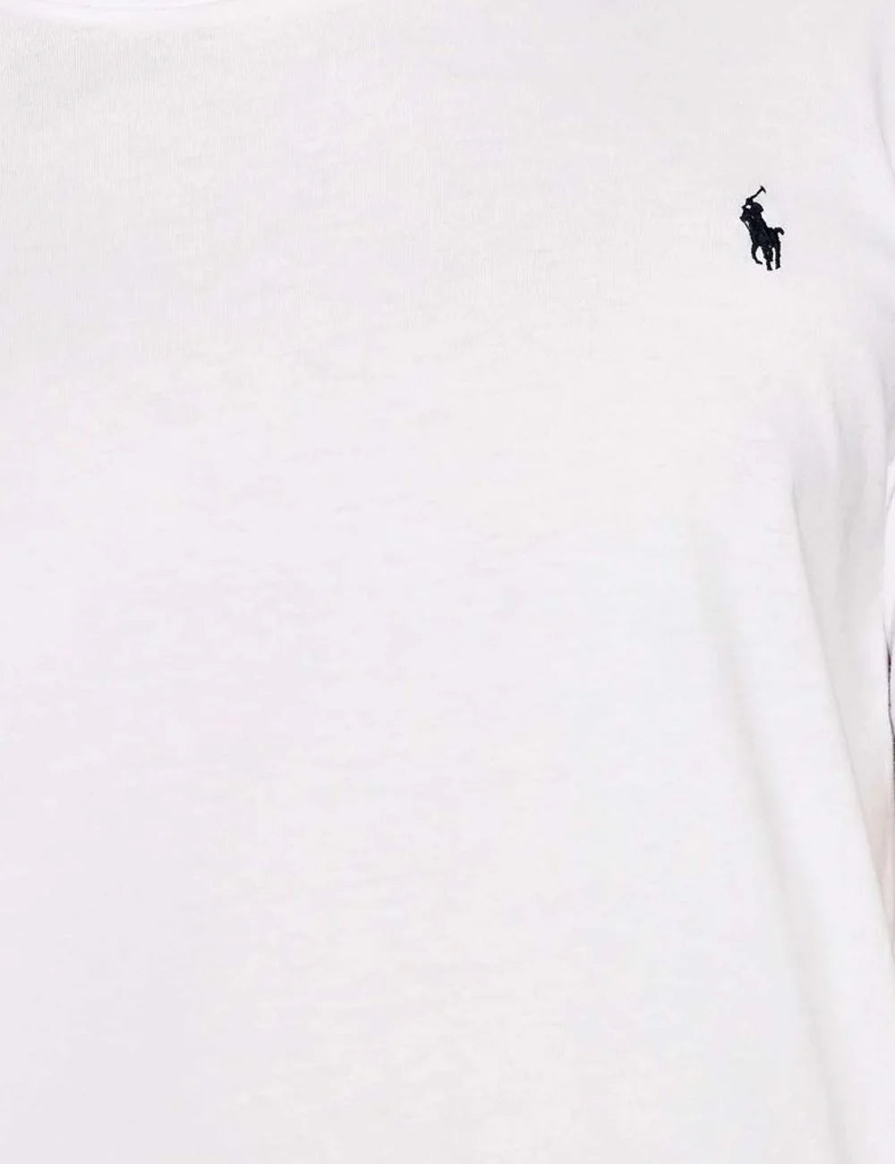 Polo Ralph Lauren white t-shirt black pony logo crewneck front detail view