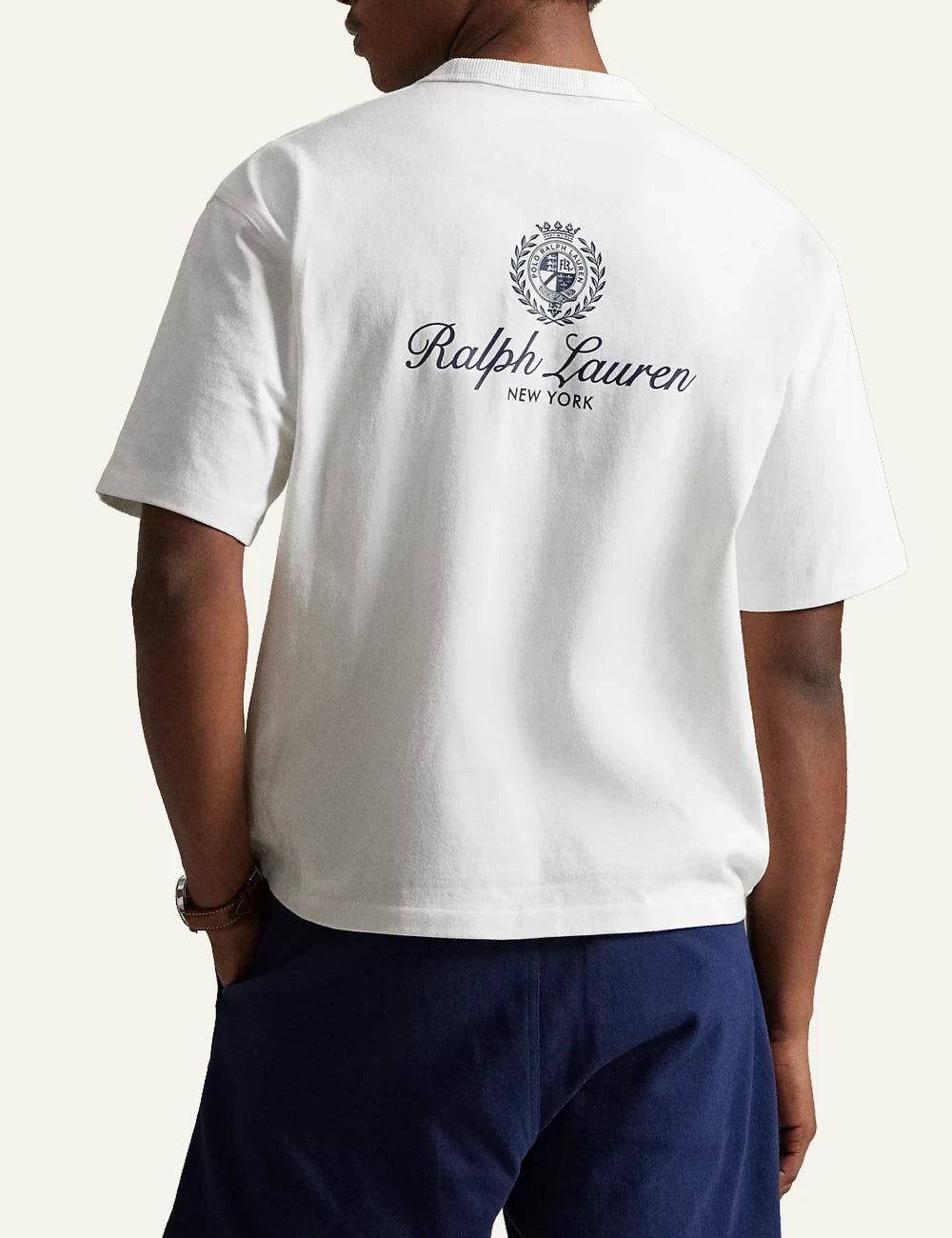 polo ralph lauren white t-shirt crest logo cotton relaxed fit back view