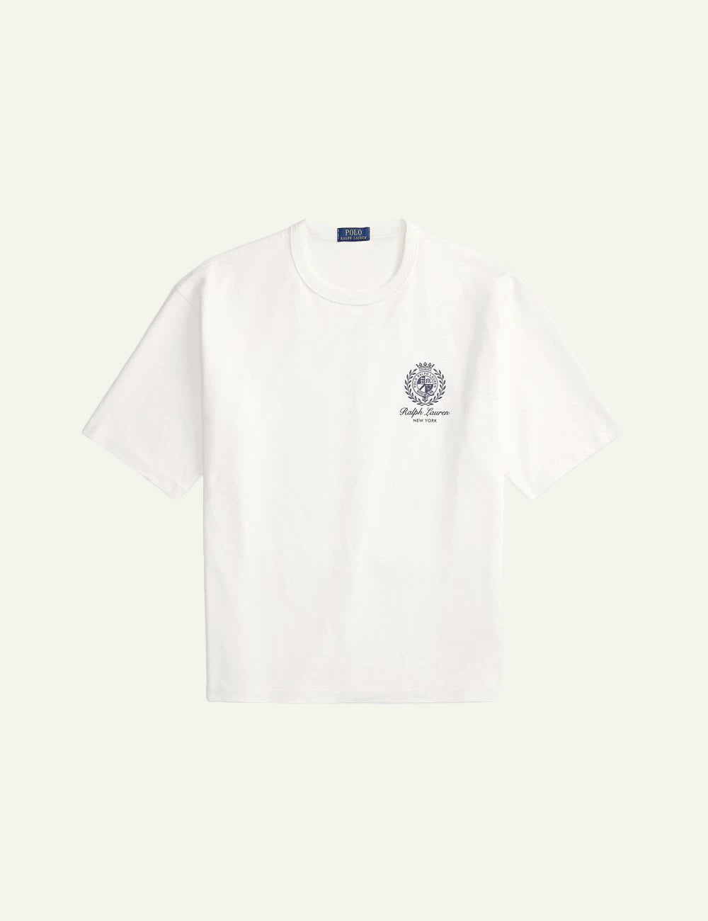 polo ralph lauren white t-shirt crest logo cotton relaxed fit front view