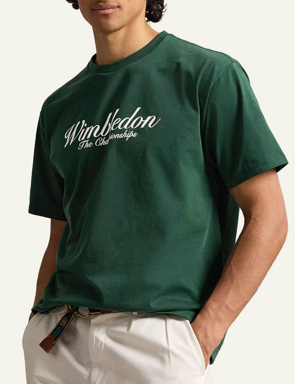Polo Ralph Lauren Wimbledon t-shirt green logo side view