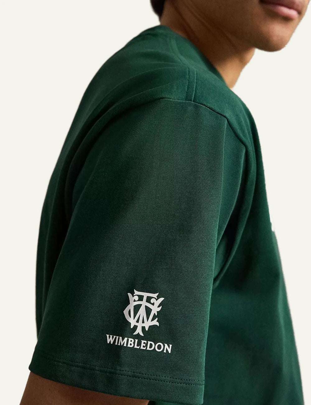 Polo Ralph Lauren Wimbledon t-shirt green logo side detail view