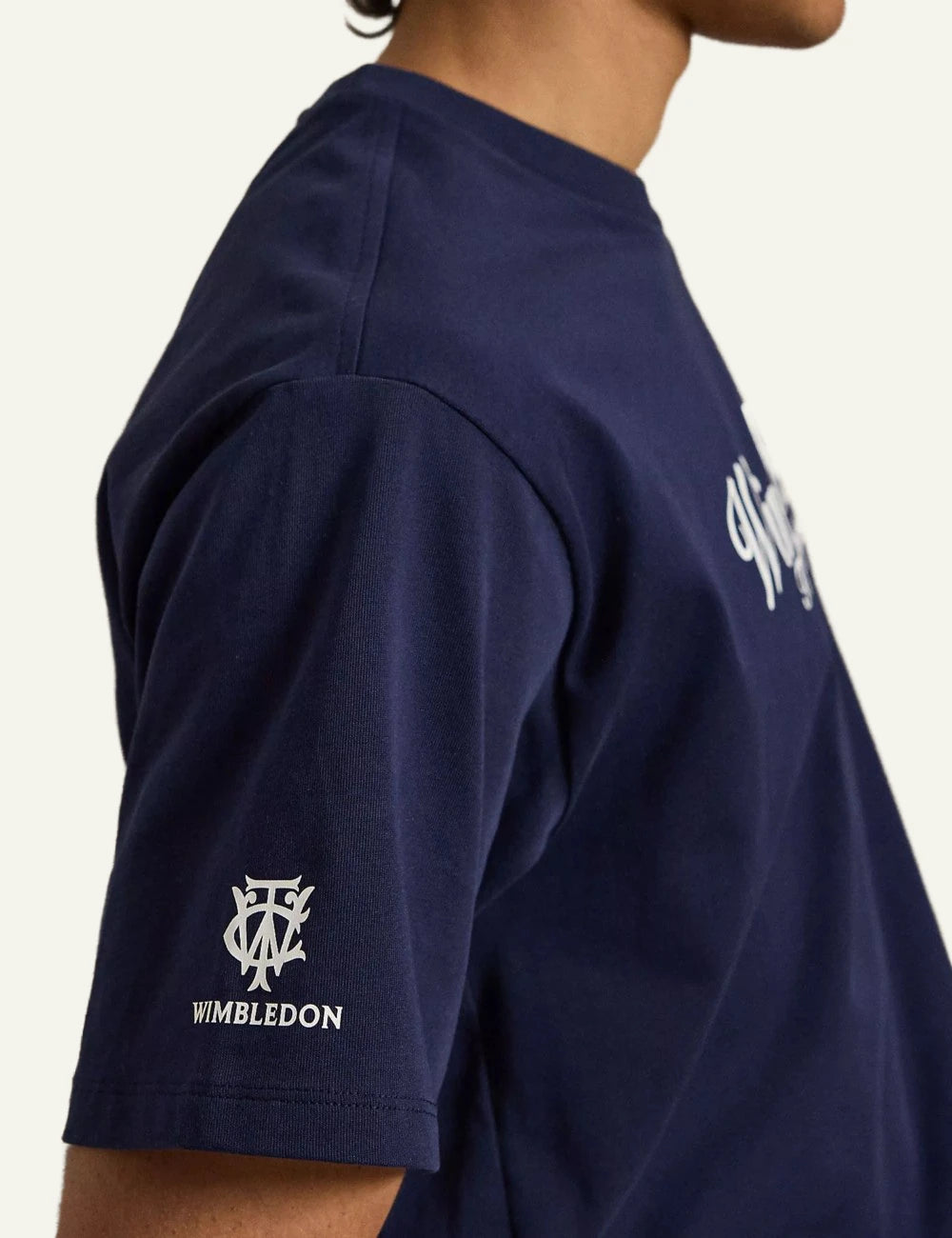 Polo Ralph Lauren Wimbledon t-shirt navy logo side view