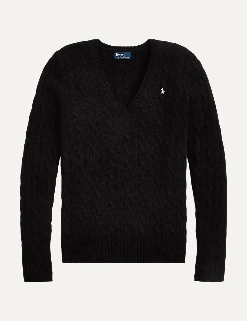 Polo Ralph Lauren women's black wool and cashmere cable knit sweater