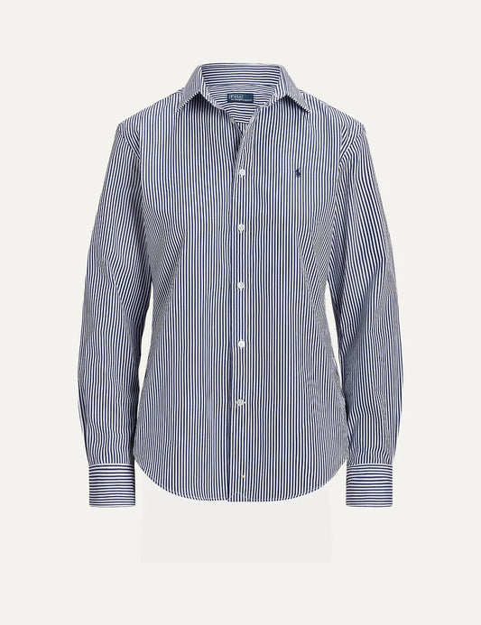 Polo Ralph Lauren women's blue and white striped cotton shirt