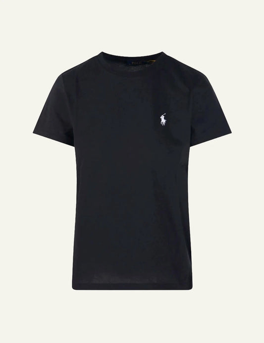 Women's Polo Ralph Lauren Classic Fit cotton jersey T-shirt in black with embroidered Pony logo