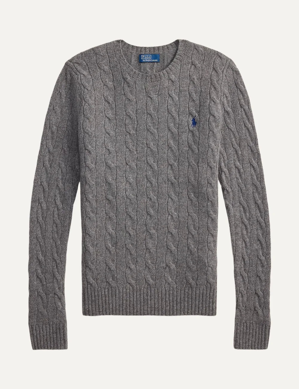 Polo Ralph Lauren women's grey wool and cashmere cable knit sweater