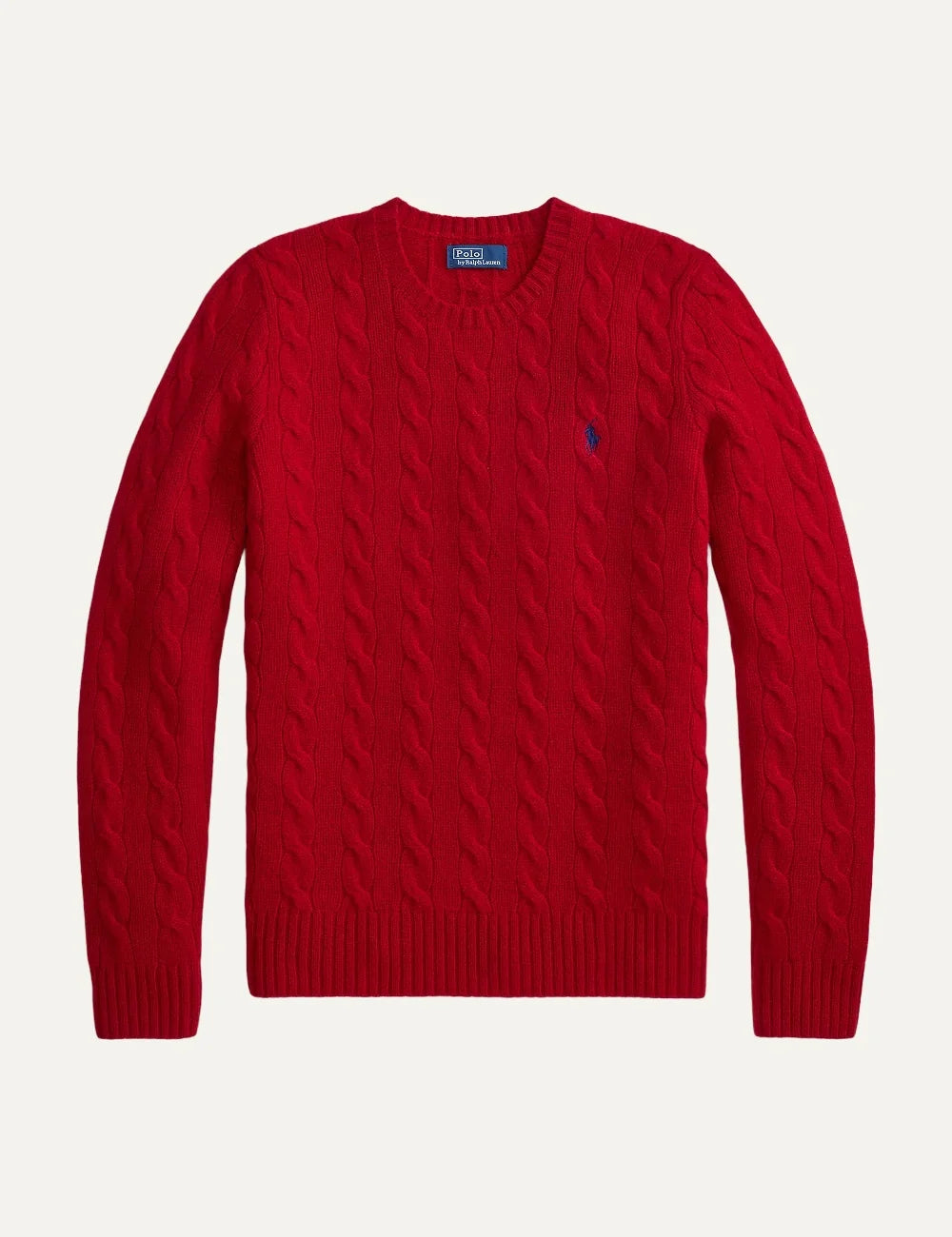 Polo Ralph Lauren women's red wool cashmere cable knit sweater