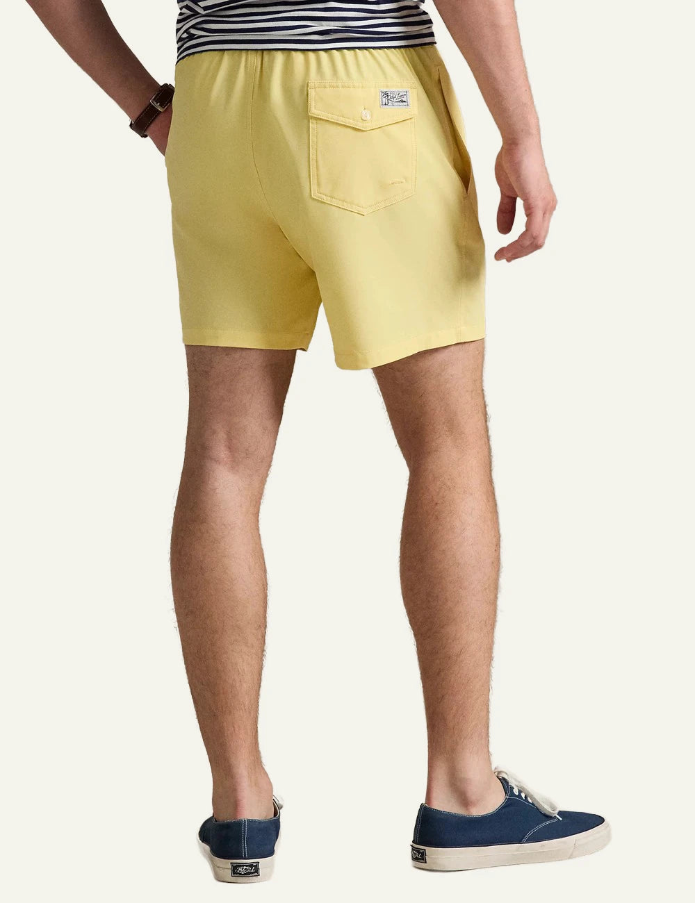 polo ralph lauren yellow swim shorts classic fit pony logo back view