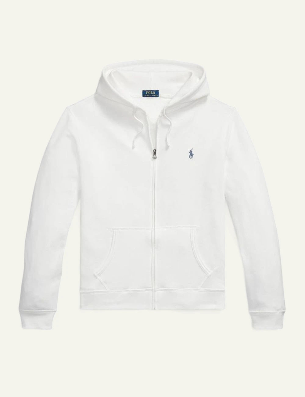 Polo Ralph Lauren hoodie zip white front flat view