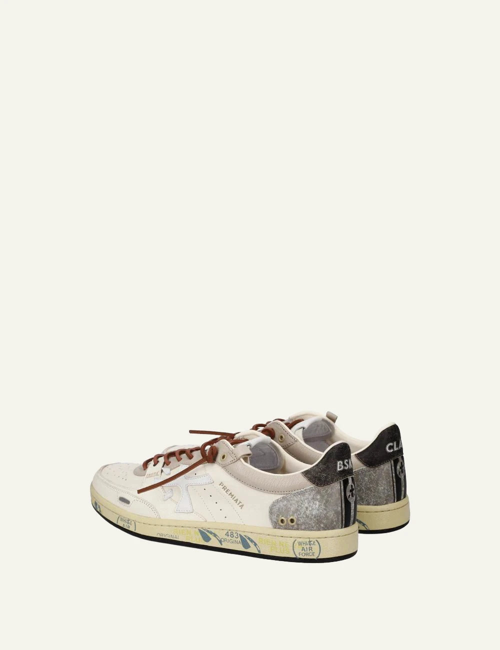 Premiata Istrice sneakers off white brown leather back view
