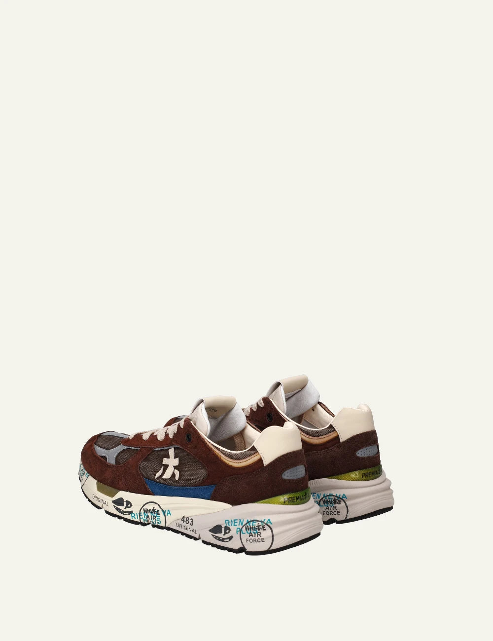 Premiata Mase sneaker brown suede mesh back view
