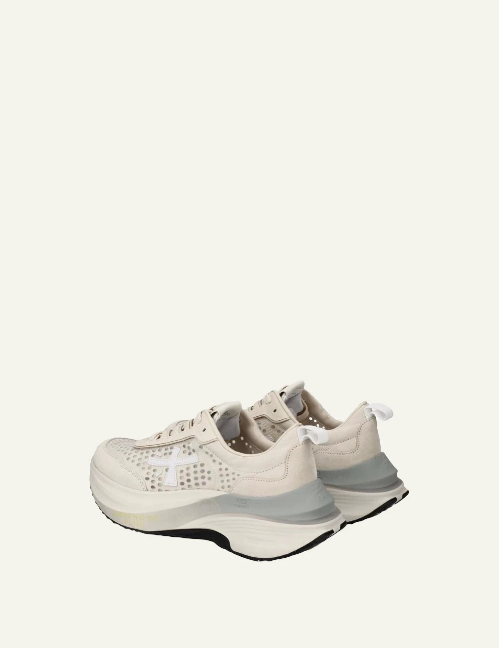 Premiata sneakers off white chunky mesh leather back view