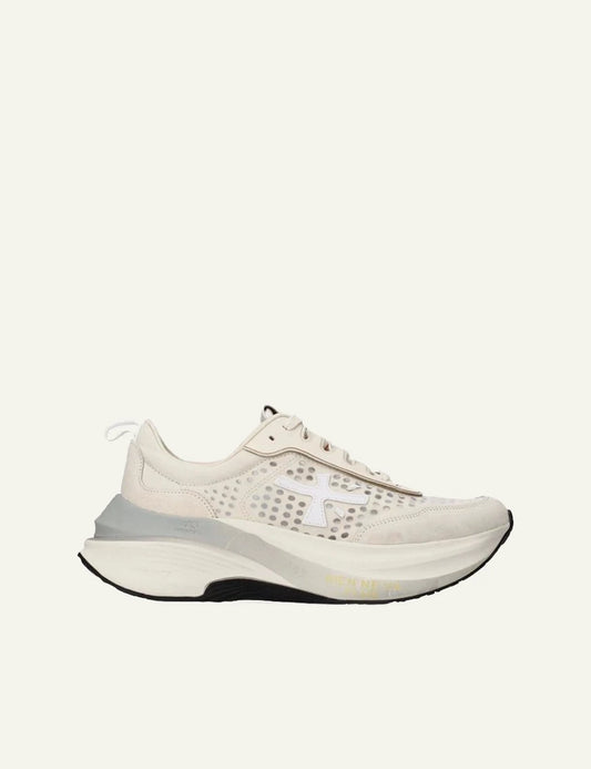 Premiata sneakers off white chunky mesh leather side view