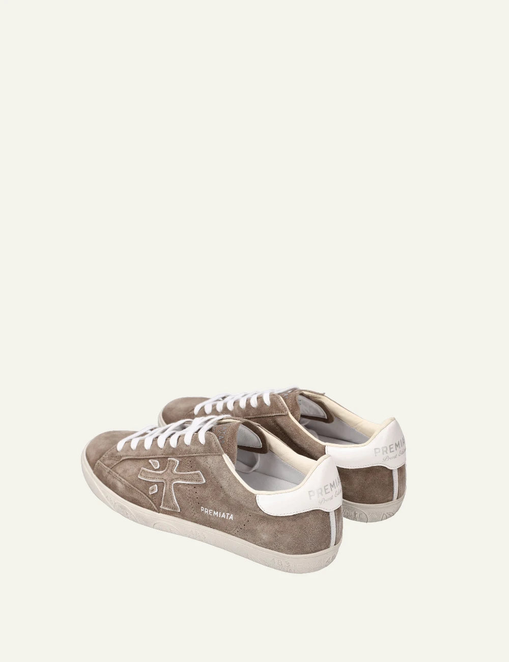 Premiata Steven sneaker taupe suede back view