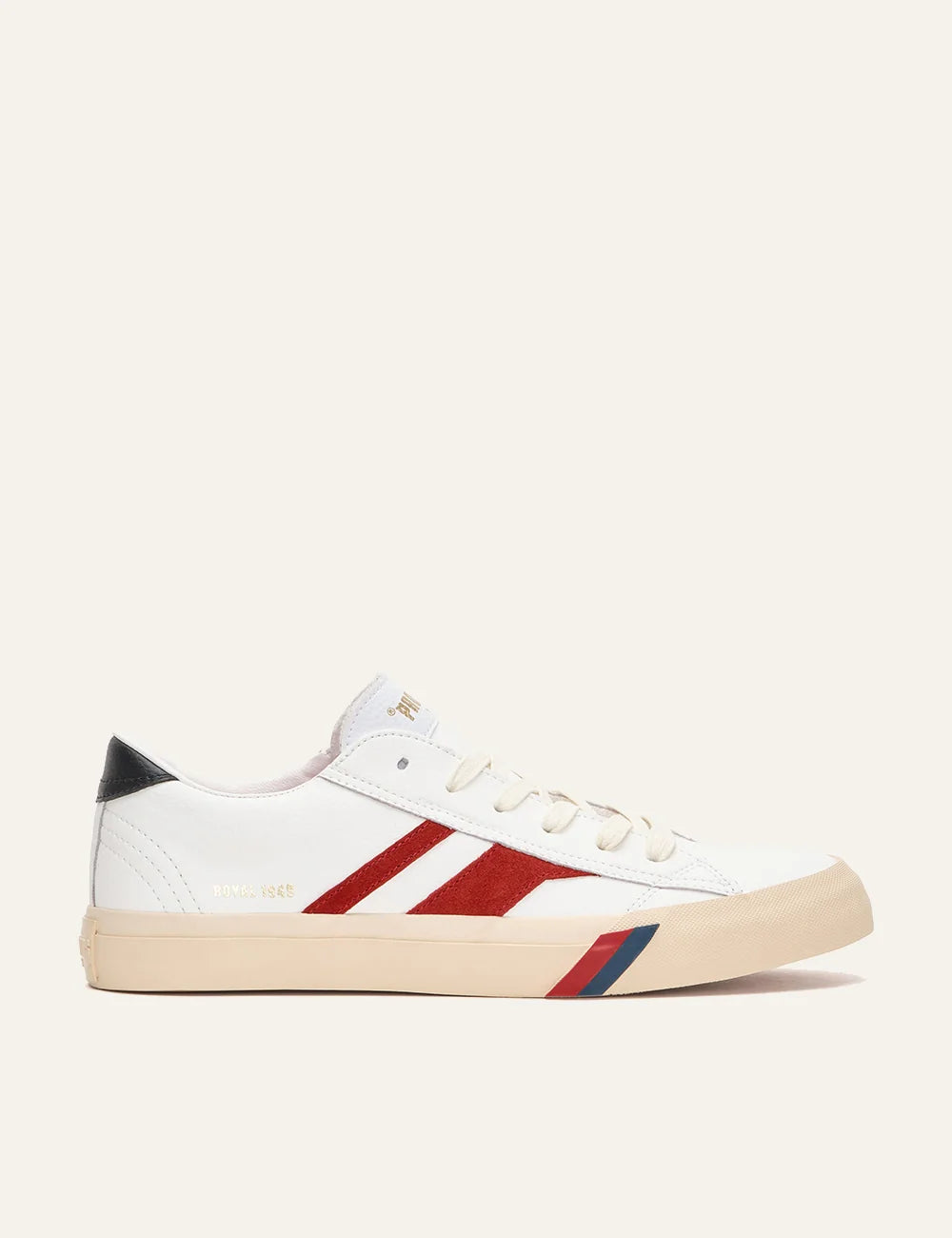 pro keds 1949 royal leather sneakers white suede stripe side view