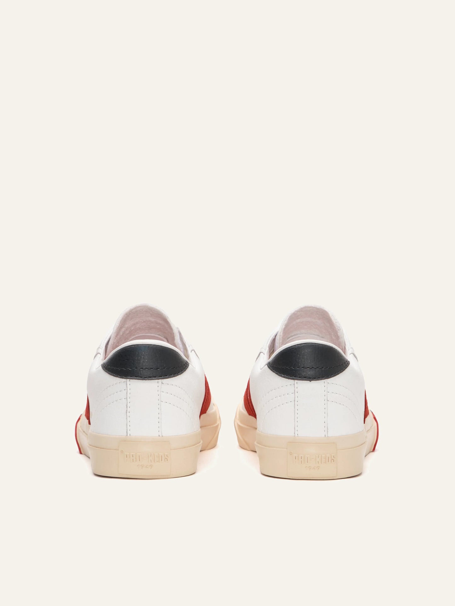 pro keds 1949 royal leather sneakers off white blue suede stripe back view