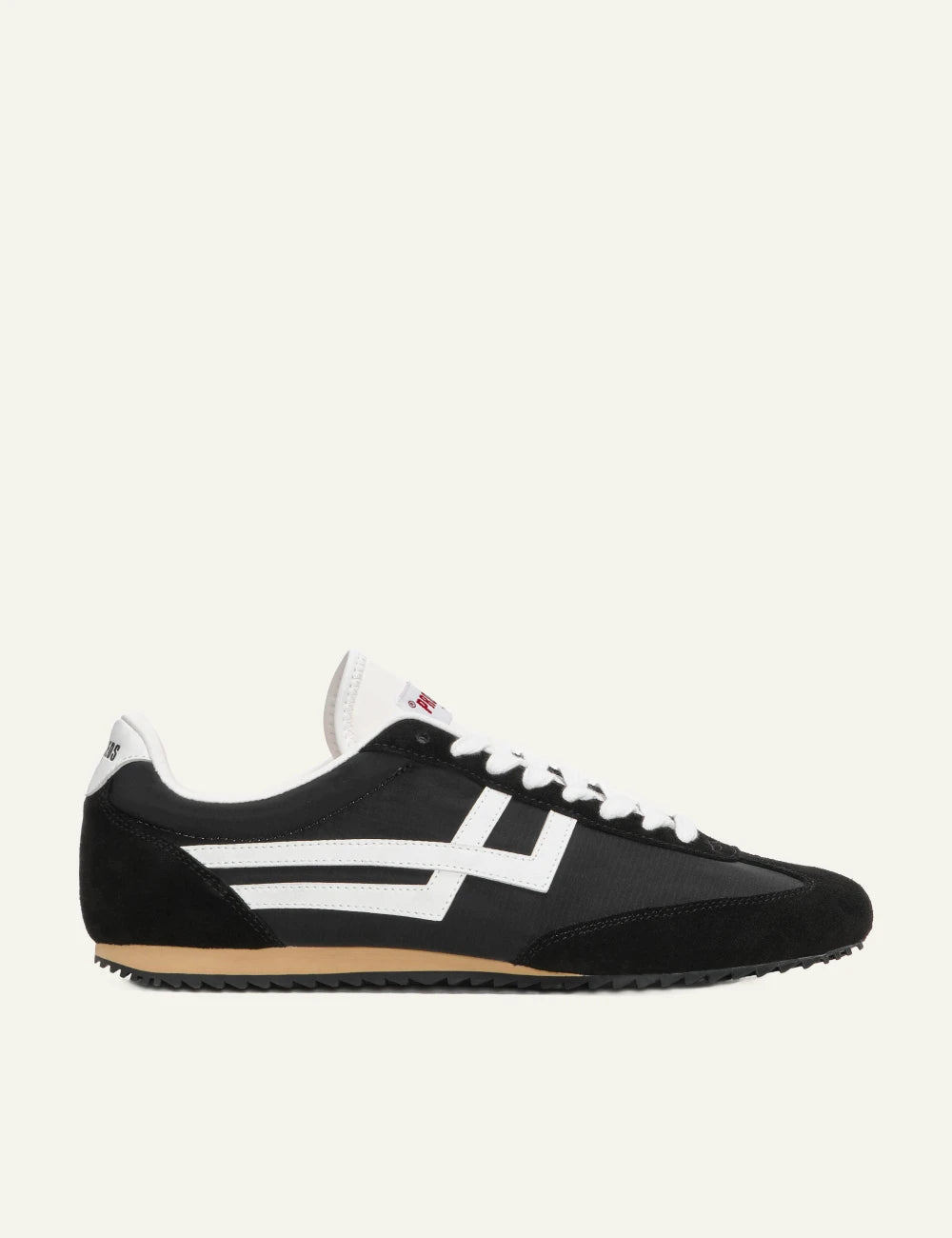 pro keds 1949 vintage nylon sneakers black white side view