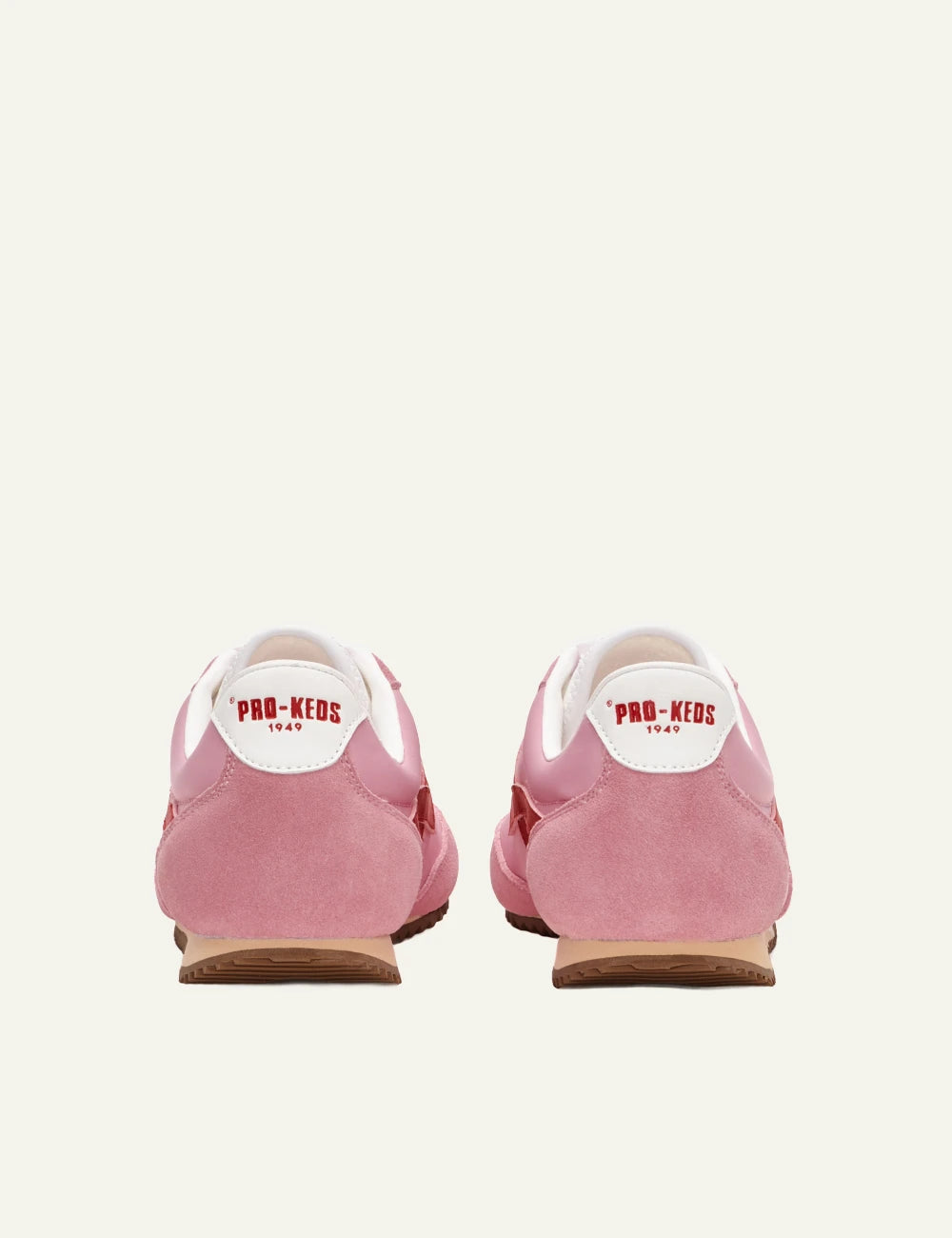 pro keds 1949 vintage nylon sneakers pink-red white back view