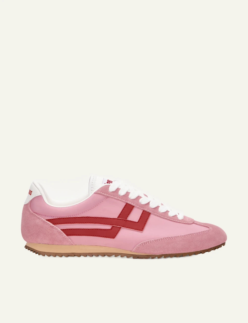 pro keds 1949 vintage nylon sneakers pink-red white side view