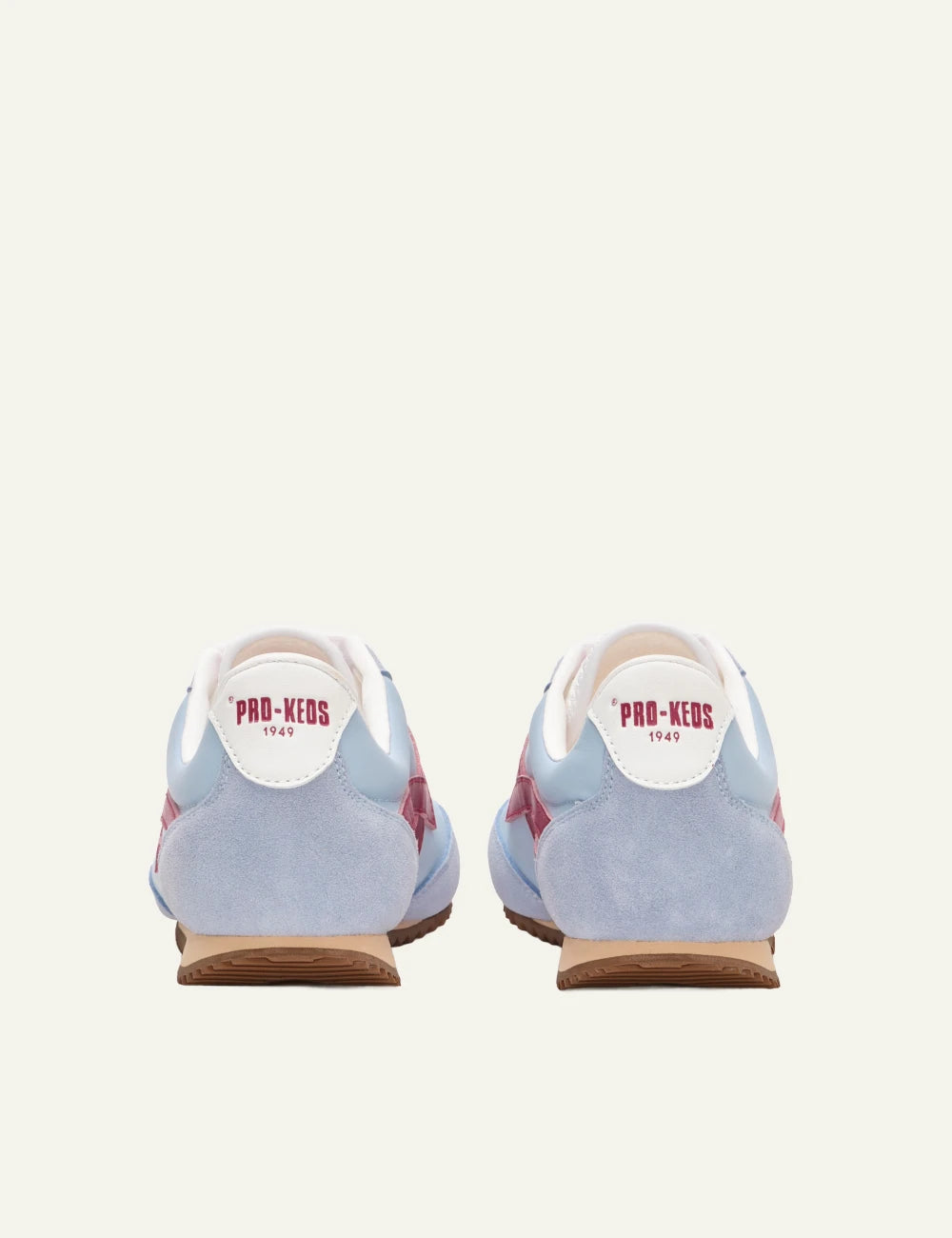 pro keds 1949 vintage nylon sneakers sky blue white back view