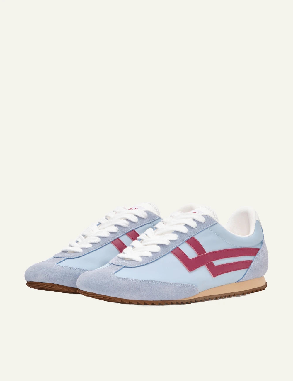 pro keds 1949 vintage nylon sneakers sky blue white profile view