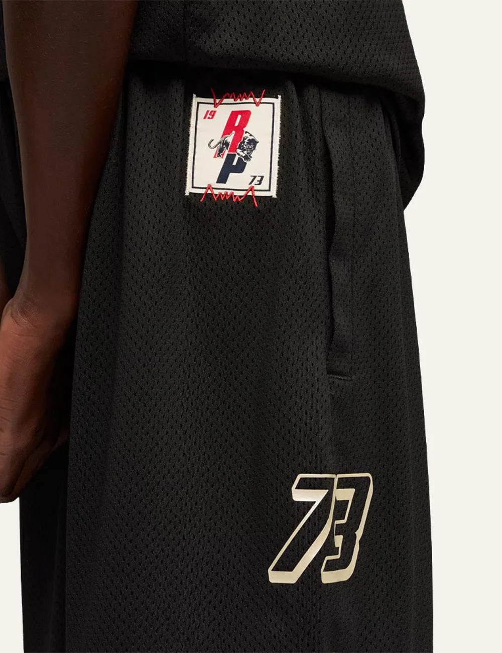 Puma Represent Black Basketball Shorts With Logo Detail And Contrast Hem side logo View