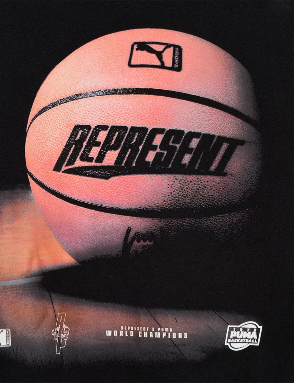 Puma Represent Black Hoodie With Front Logo Print logo