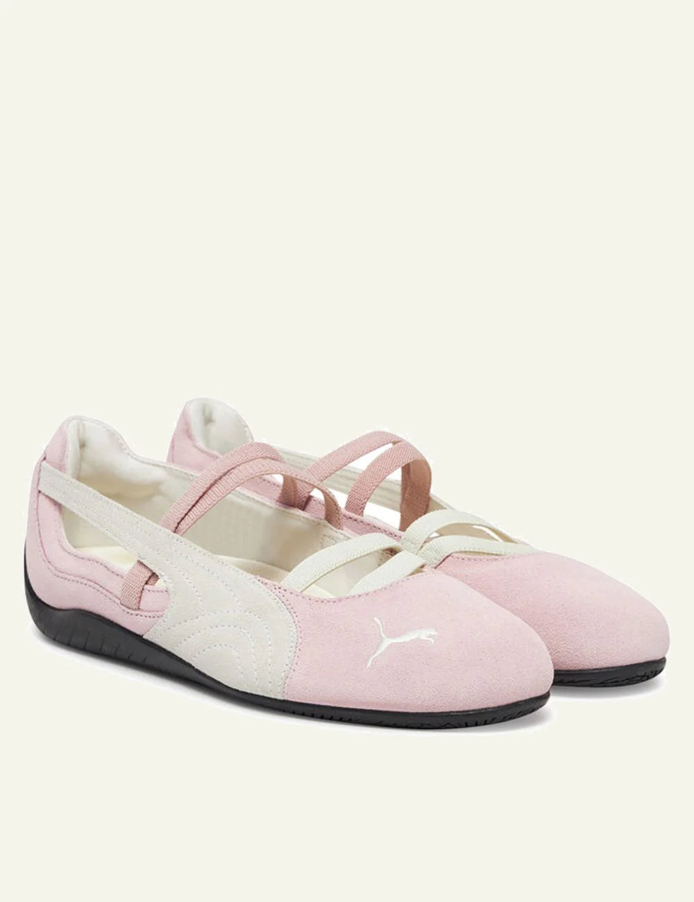 Puma Speedcat Ballet pink side view criss cross straps