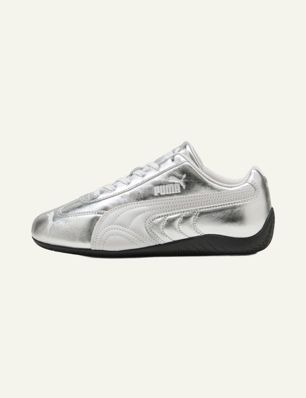 Puma Speedcat feather gray silver metallic side view logo