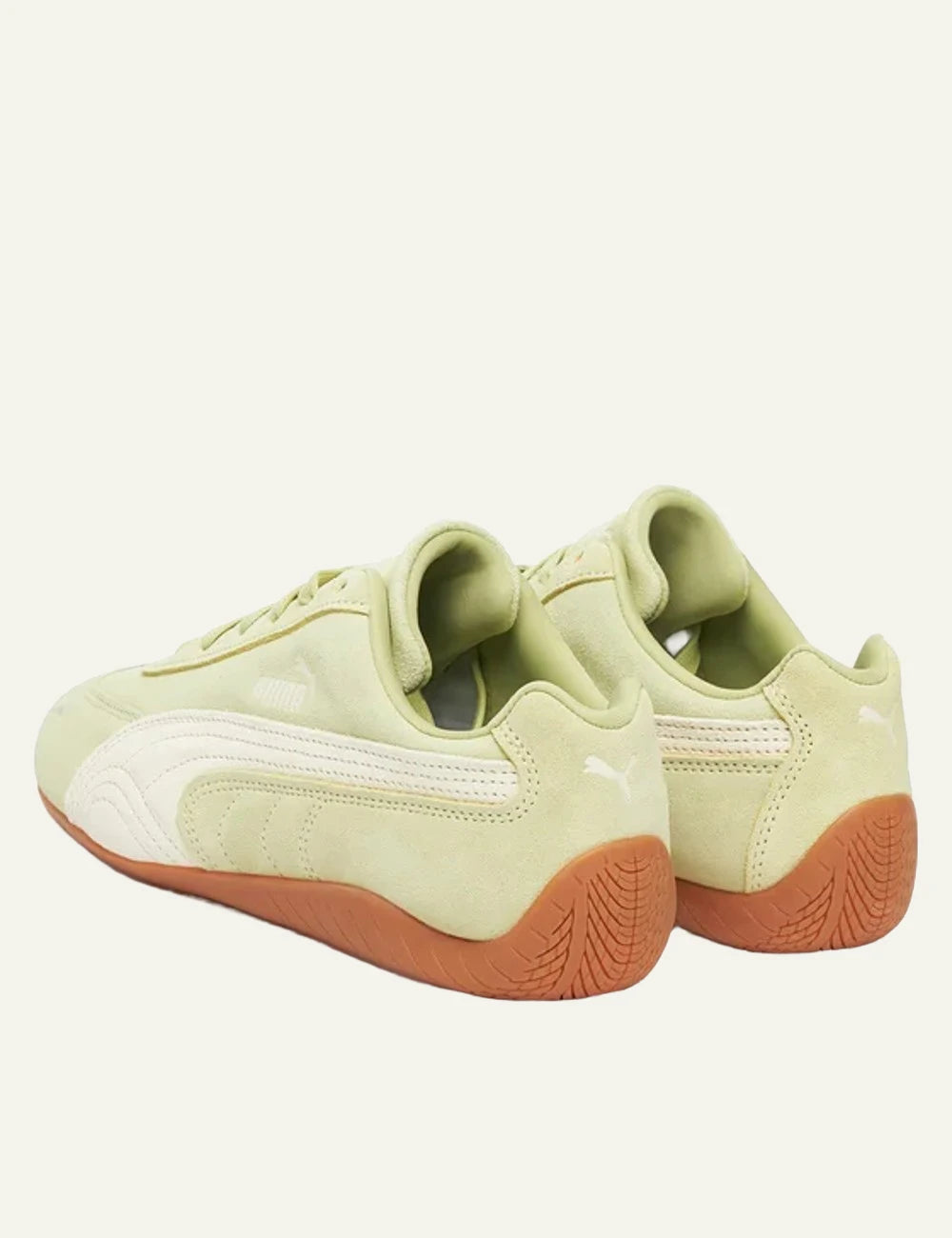 Puma Speedcat OG sneakers in light green suede with gum back view 1
