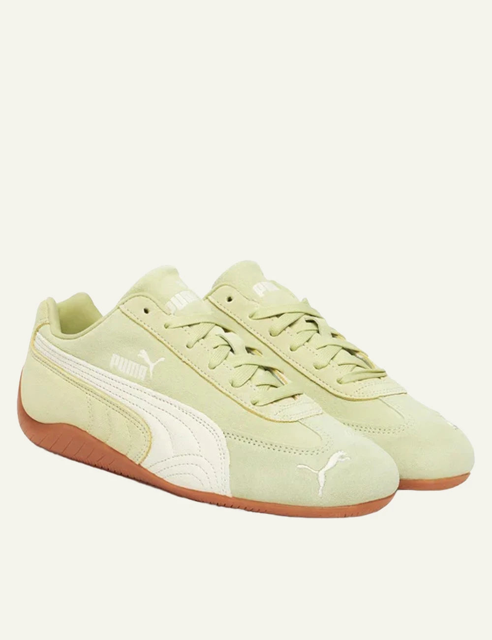 Puma Speedcat OG sneakers in light green suede with gum profil view 