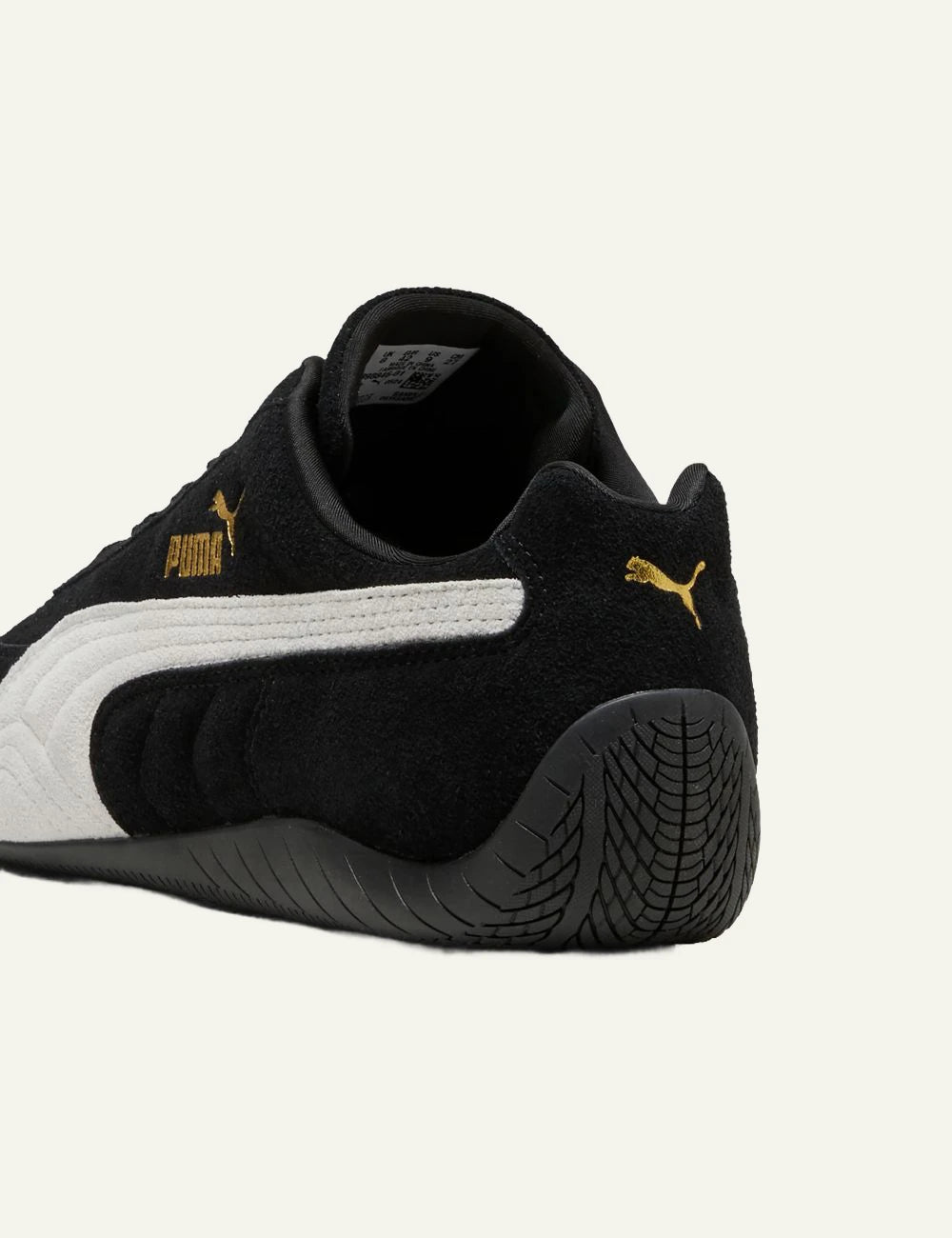 Puma Speedcat OG Motorsport black white angled back view