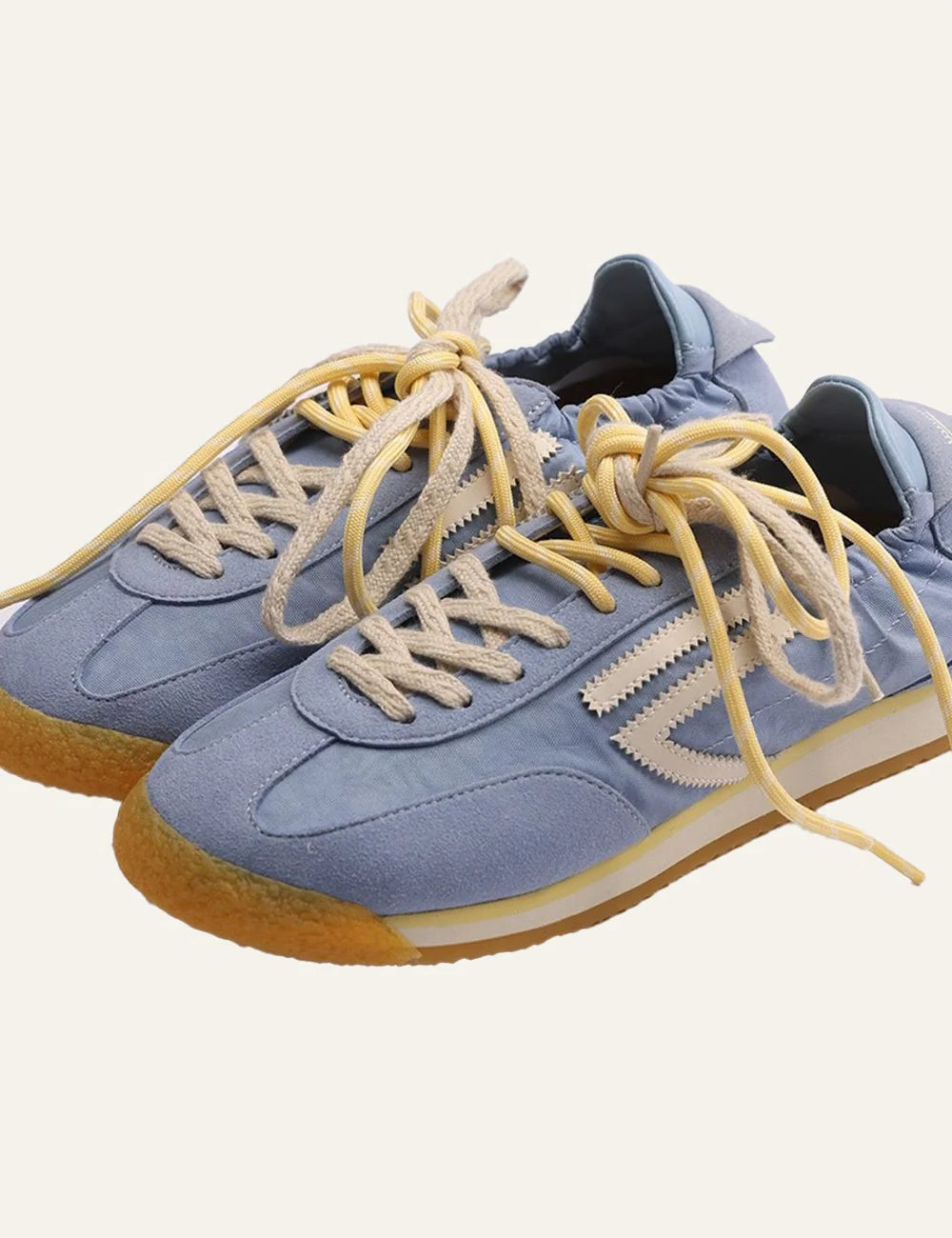 puraai panther angel sneakers light blue nylon off white logo profile view
