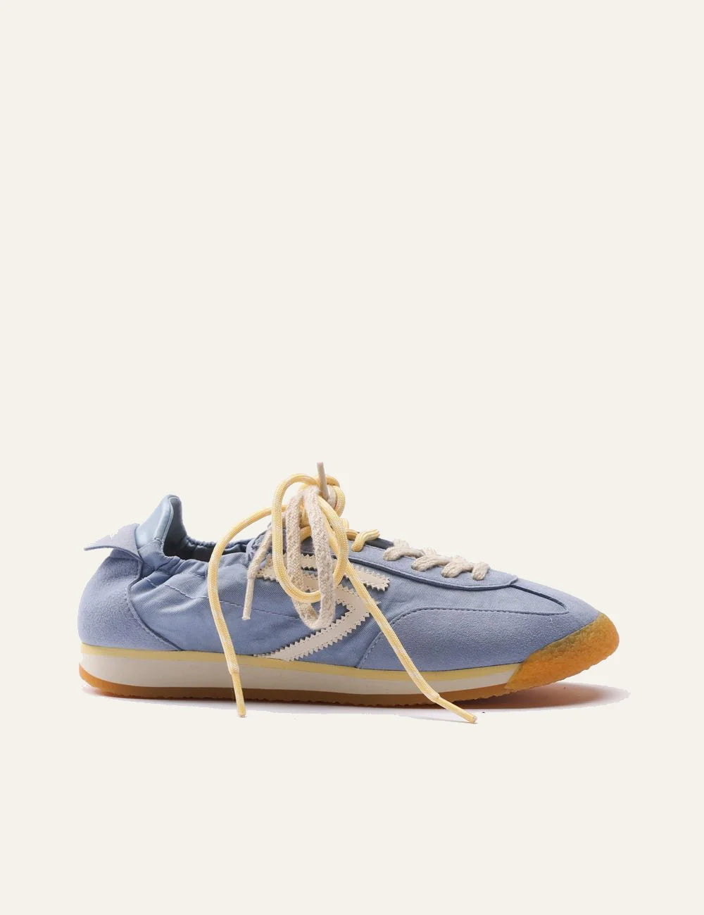 puraai panther angel sneakers light blue nylon off white logo side view