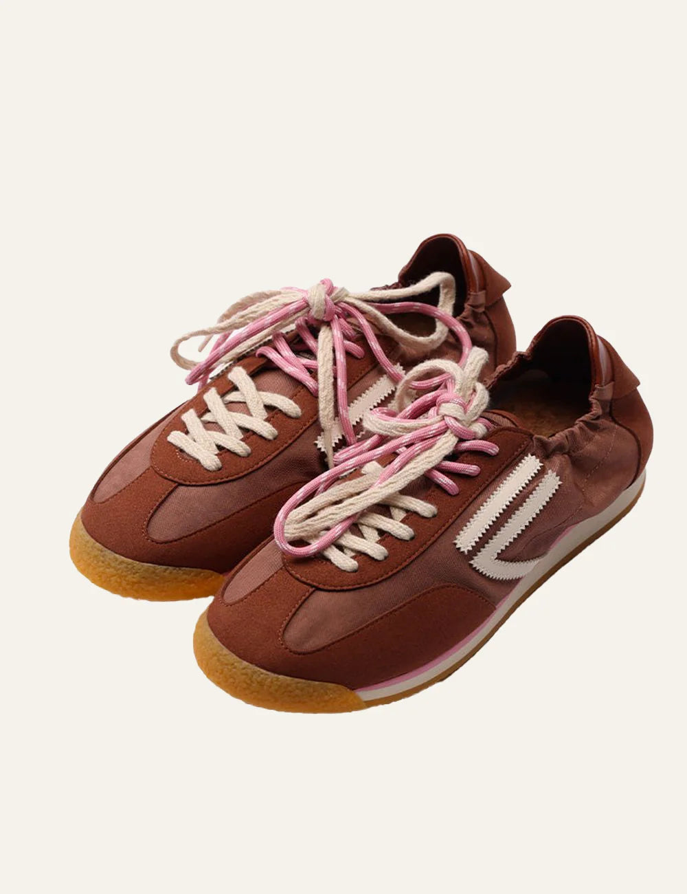 puraai panther fire sneakers brownie nylon off white logo angled view