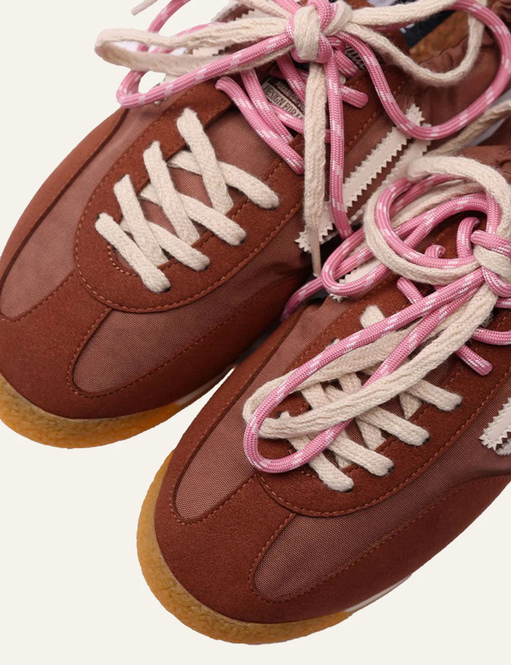puraai panther fire sneakers brownie nylon off white logo top detail view