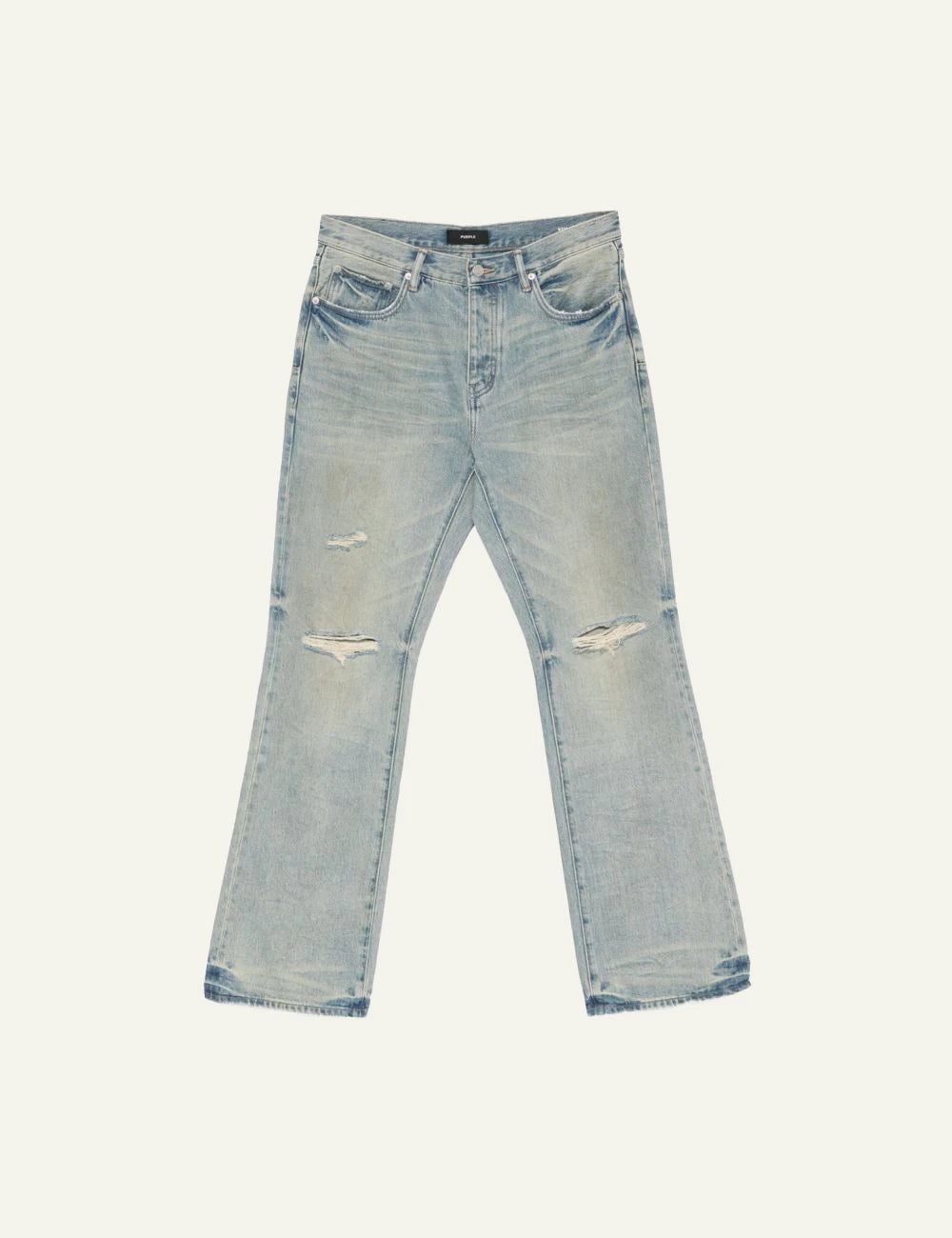 Purple Brand light indigo ripped denim jeans front view