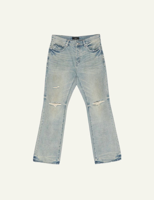 Purple Brand light indigo ripped denim jeans front view