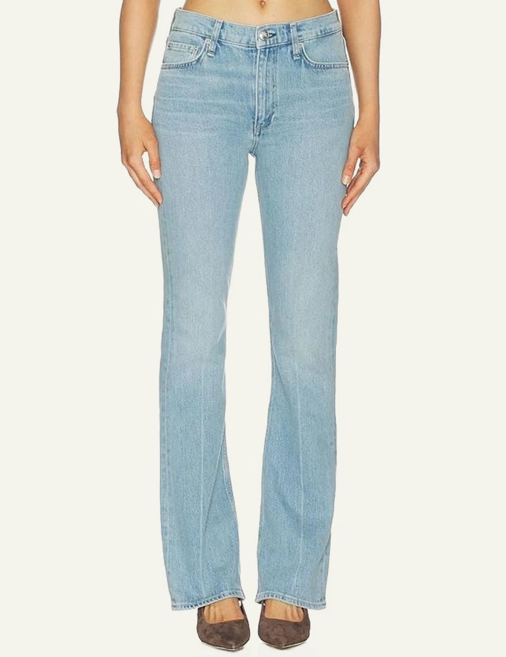 Rag &amp; Bone Peyton bootcut jeans light blue front view